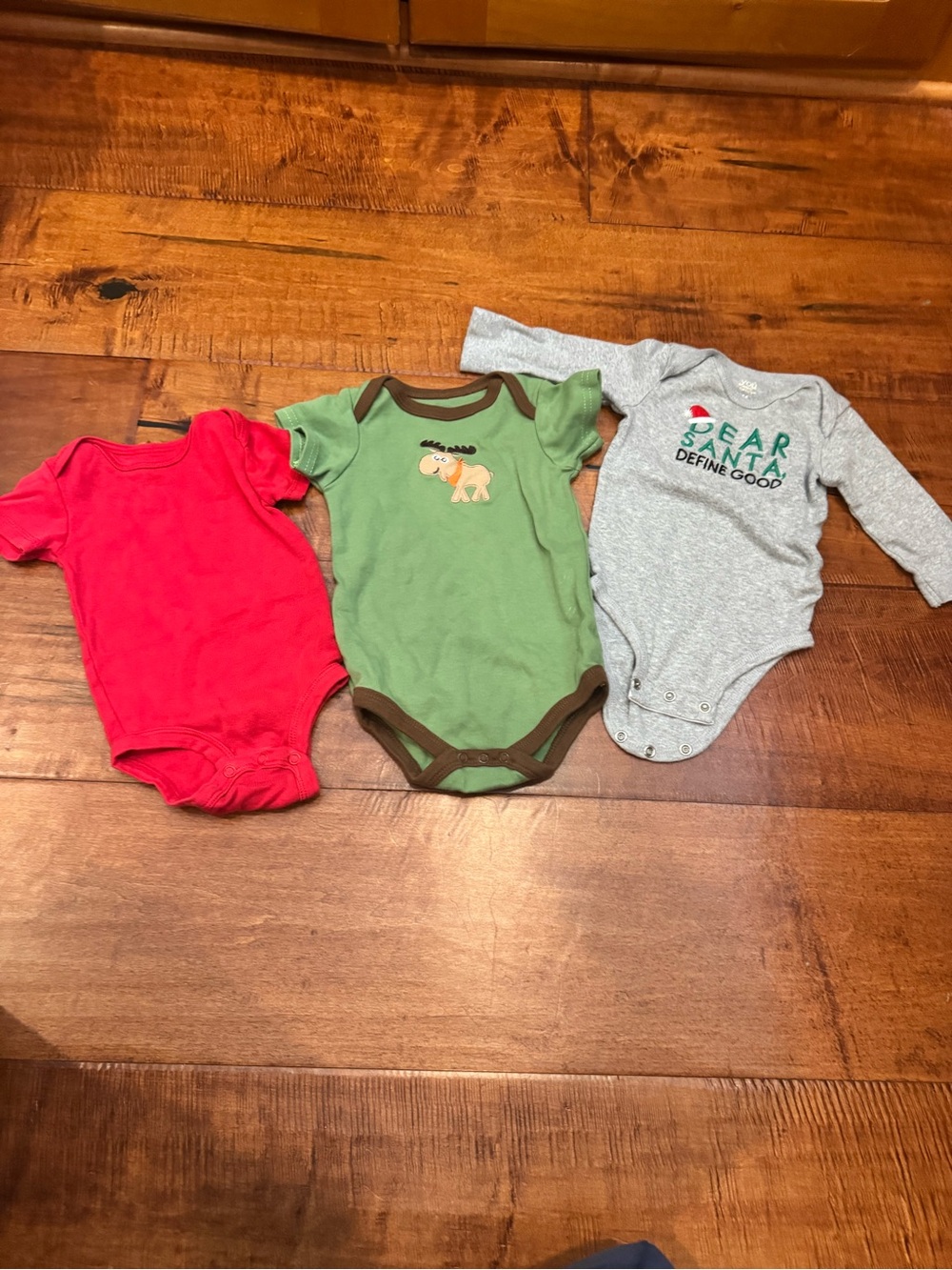 Holiday onesies- Set of 3. All 6 months